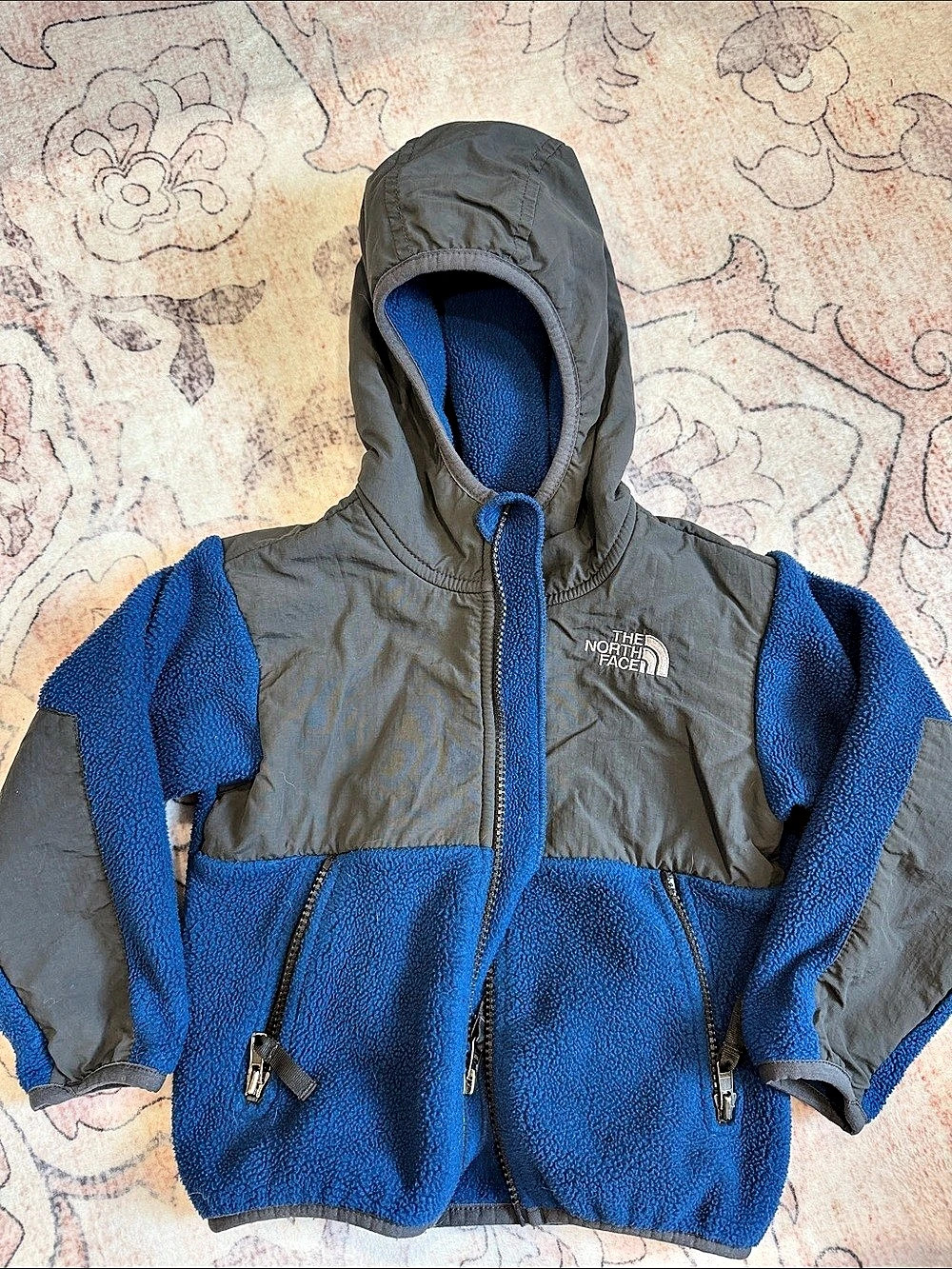 The North Face Denali Fleece Hoodie Boys' Blue & Gray Size 2T/2B